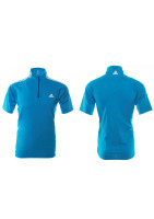 Рубашка-поло мужская на молнии 1/2 голубая ADIDAS