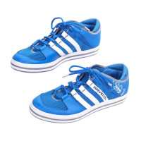 Кроссовки ADIDAS, с логотипом RAVENOL, цвет голубой/белый/серый.